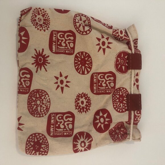 Unique Artisan Handmade Sami Amin Canvas Drawstring Bag | - Picture 3 of 11